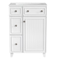 24 Inch Bathroom Vanity Cabinet With Ceramic Sink, 2 Drawers, 1 Door White Bathroom Solid Wood Mdf