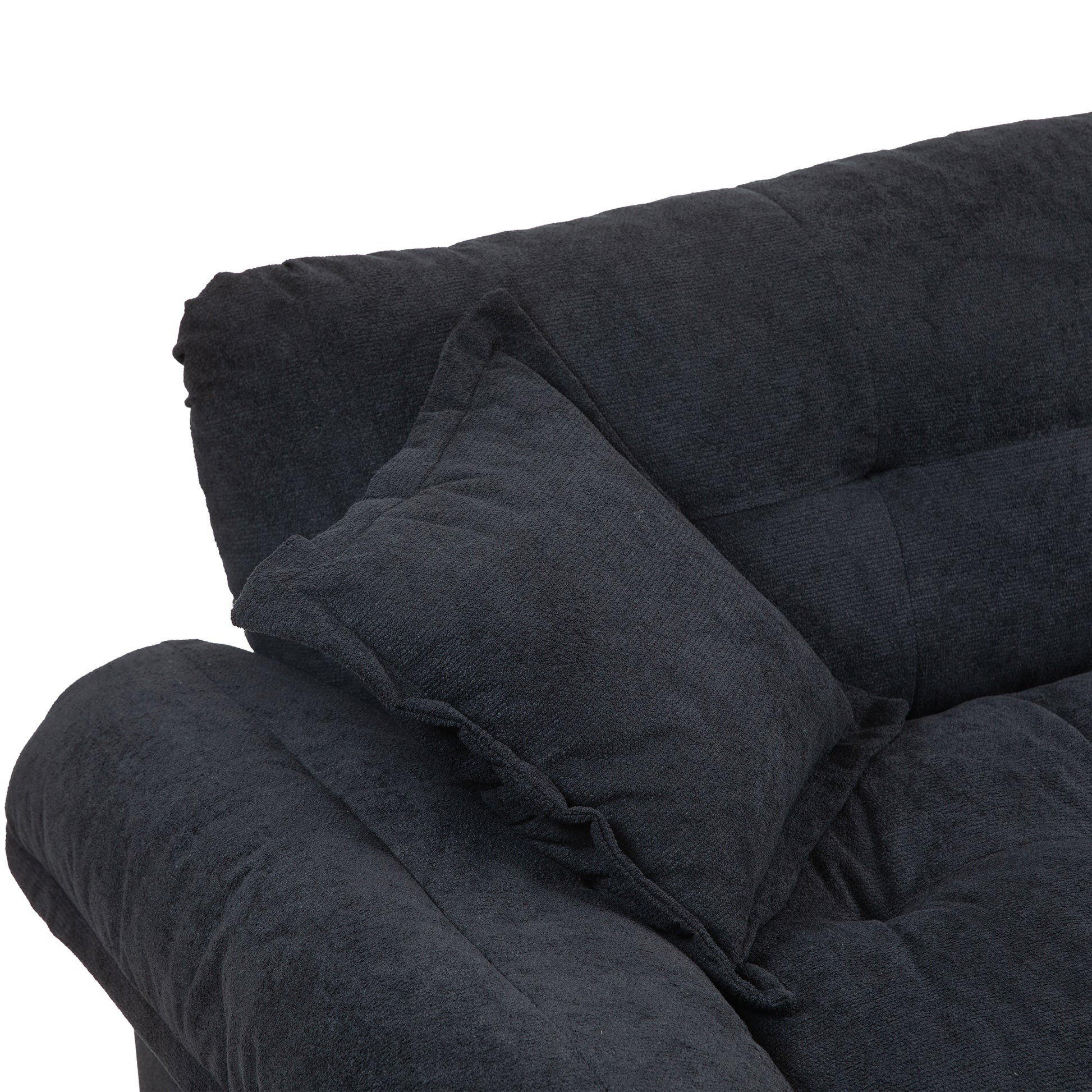 84" Chenille Recliner Sofa Small Sofa Loveseat Deep Seat Sofa Couch With 2 Throw Pillows & Memory Foam For Living Room Apartment Office Lounge Black Black Memory Foam Chenille,Upholstered 2 Seat