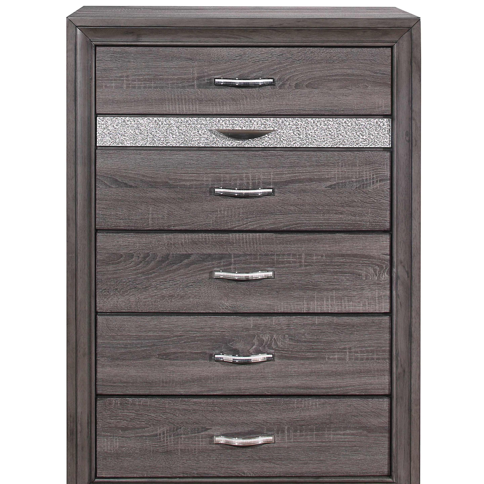 Ryder Sparkle Grey Chest Gray Solid Wood Mdf