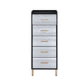 Black And Silver 4 Drawer Jewelry Armoire With Lift Top Black Silver Bedroom Modern Wood Metal