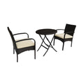 Hayden Bistro Set Brown Multi Pe Rattan Iron Waterproof Fabric