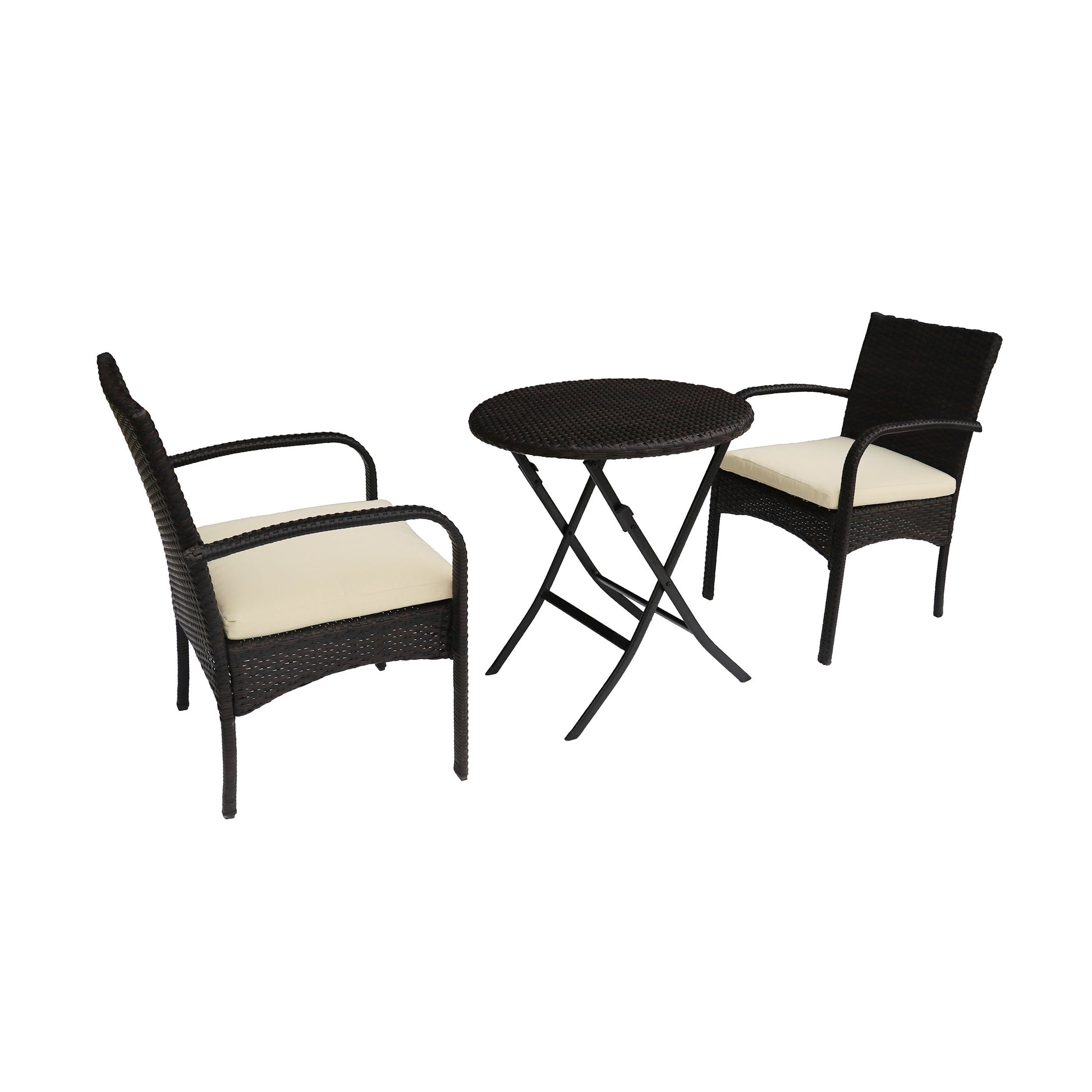 Hayden Bistro Set Brown Multi Pe Rattan Iron Waterproof Fabric