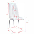 Modern Lattice Designdining Chair With Silver Metal Legs Set Of 4 Silver White Metal