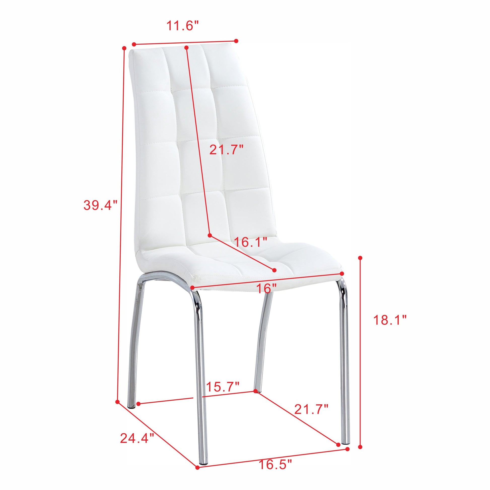 Modern Lattice Designdining Chair With Silver Metal Legs Set Of 4 Silver White Metal
