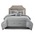 Embroidered 8 Piece Comforter Set Grey Queen Queen Grey Polyester