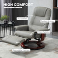 Homcom Faux Leather Manual Recliner With Swivel Wood Base Padded Armrest Gray Pu Leather