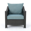 Antibes Armchair Grey Pe Rattan Iron Waterproof Fabric