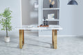 Luxurious Faux Marble Mdf Dinning Table For 6 Or 8, Rectangular 63