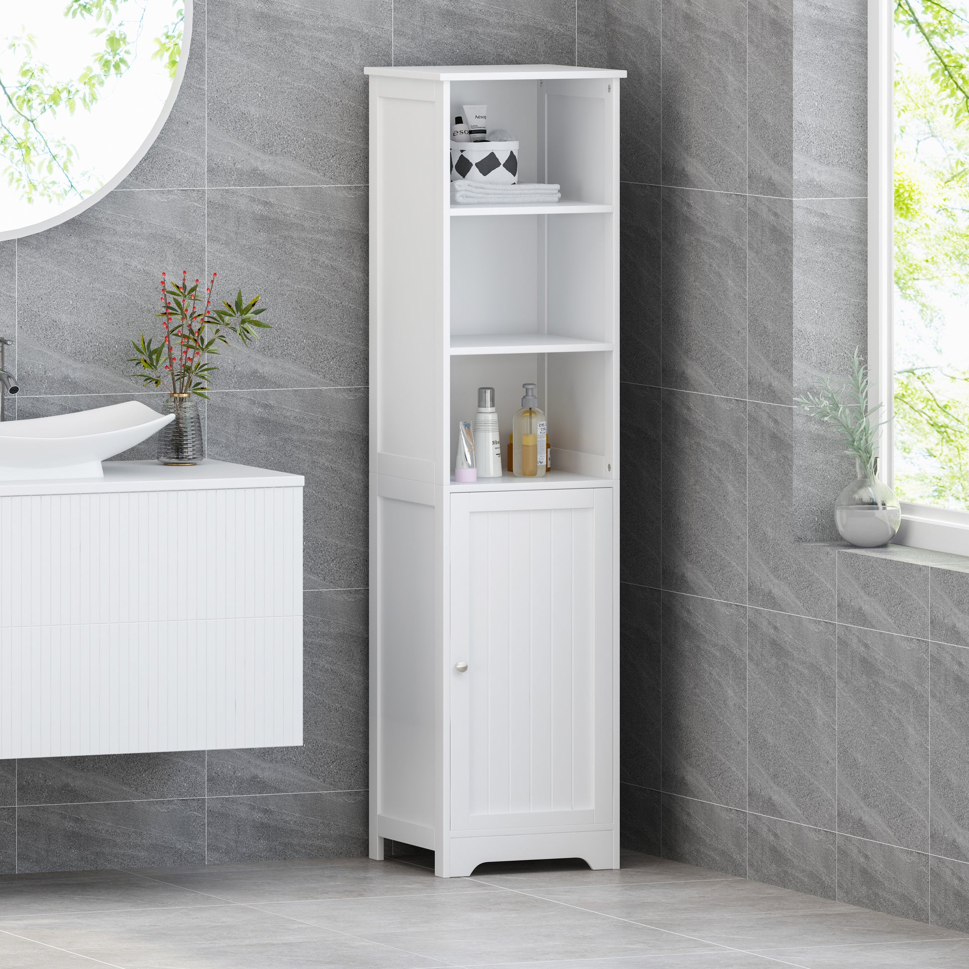 Bathroom Cabinet White Mdf