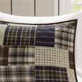 3 Piece Reversible Printed Quilt Set Black Brown King Cal King Black Brown Microfiber