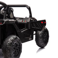 24V Two Seater Kids Ride On Utv W Parents Remote Control,Four Wheel Suspension,Slow Start,Large Wheel Design,Anti Collision Bar,Storage Space,Music,Usb,Bluetooth,Volume Control,Led Lights For Kids 3 . Black 100 149 Lbs Polypropylene