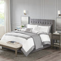 8 Piece Comforter And Quilt Set Collection Grey Full Queen Full Grey Polyester