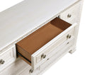Classic Luxury Pearl White Finish Dresser Of 7X Drawers Wooden Bedroom Furniture 1Pc, Dart Molding Design White Wood