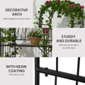 Outsunny Metal Trellis Arbor Arch For Climbing Plants With Garden Bench, Grow Grapes & Vines, Patio Decor & 2 Person Outdoor Interlacing Decorative Seating With Tips, 484 Lbs. Weight Capacity, Black Black Metal