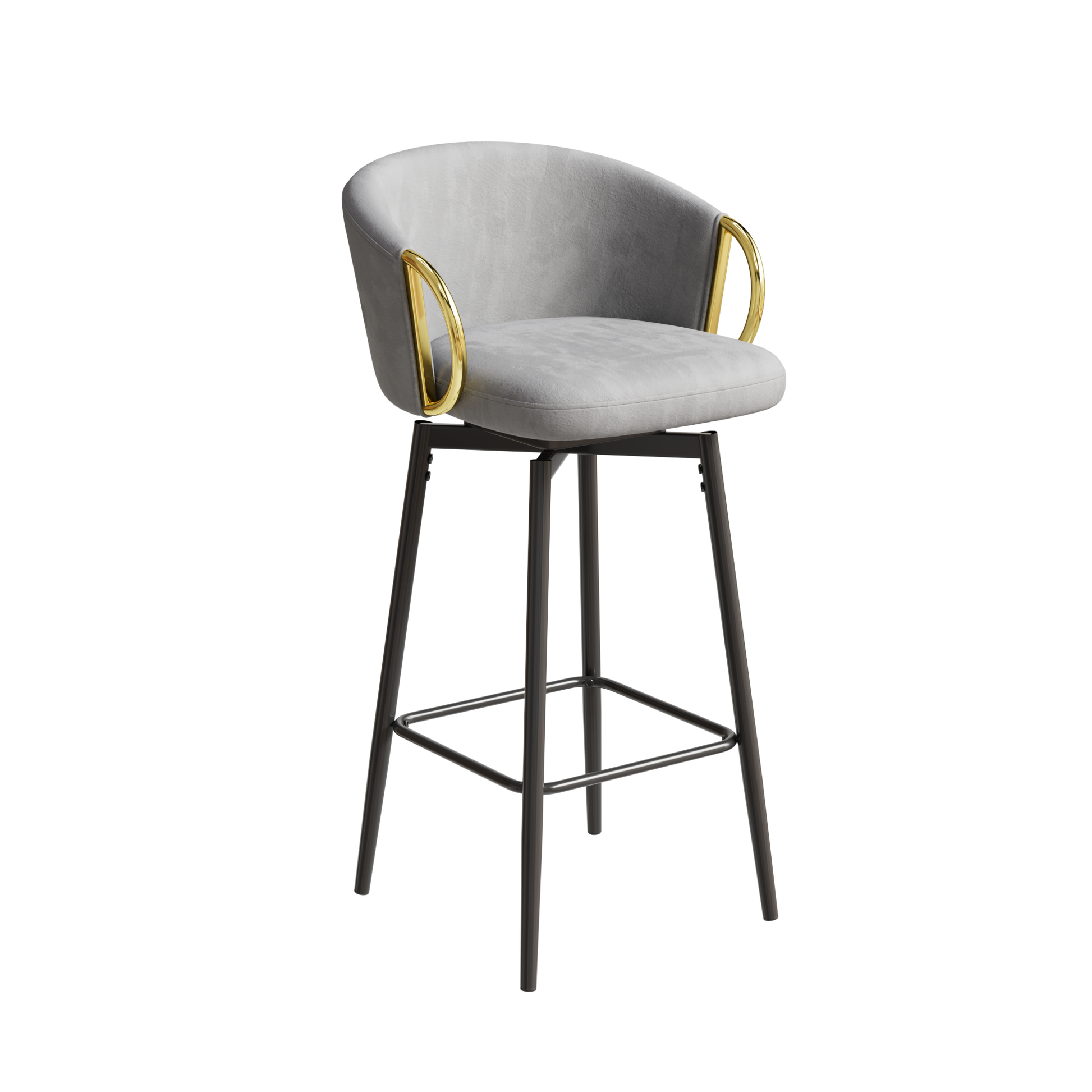30 Inch Dining Chairs Set Of 2 Modern Style 360 Swivel Bar Chairs With Simple Design, Comfortable High Stools, And Flexible Dining Chairs Suitable For Bars, Restaurants,Velvet Bar Chair Beige Grey