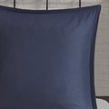 7 Piece Printed Seersucker Comforter Set With Throw Blanket Blue King Cal King King Blue Microfiber