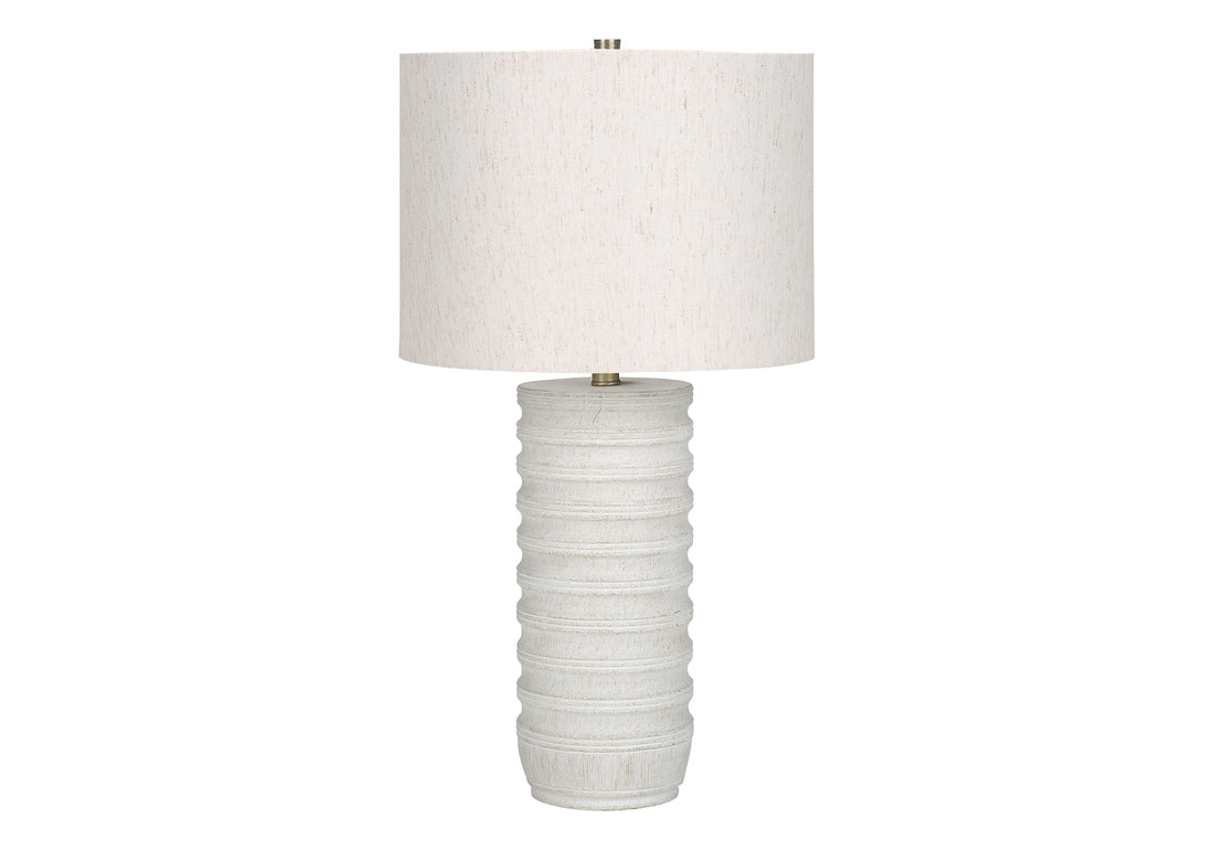 Lighting, 28"H, Table Lamp, Cream Resin, Ivory Cream Shade, Transitional Cream Polyresin