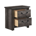 Gray Finish 2 Drawers Storage Nightstand 1Pc Wooden Furniture Traditional Design Bedside Cabinet Gray 2 Drawers Bedroom Wood