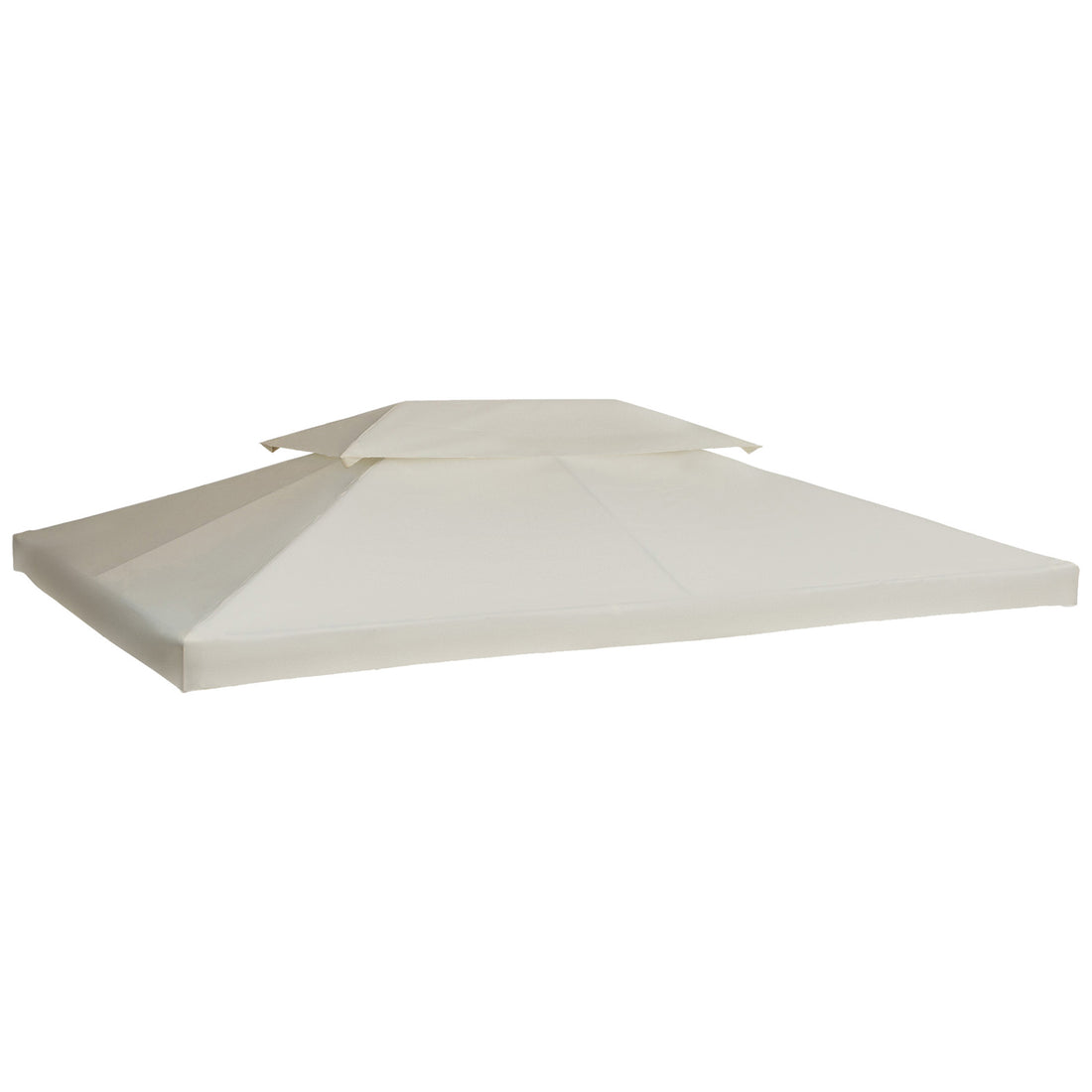 Outsunny 13' X 10' Gazebo Replacement Canopy, 2 Tier Top Uv Cover For 9.84' X 9.84' Outdoor Gazebo, Cream White Top Only Cream White Polyester
