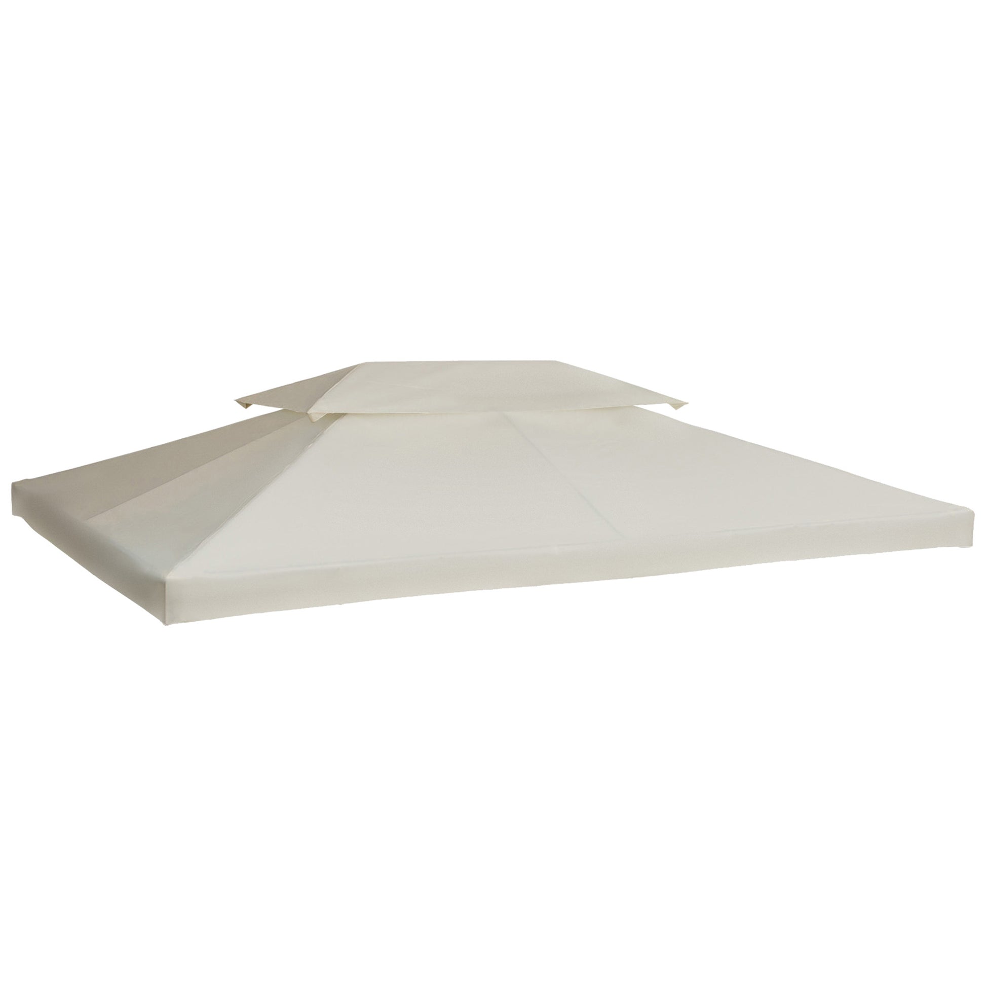 Outsunny 13' X 10' Gazebo Replacement Canopy, 2 Tier Top Uv Cover For 9.84' X 9.84' Outdoor Gazebo, Cream White Top Only Cream White Polyester