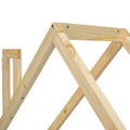 House Shaped Wooden Writing Desk,Kids Study Table,Bookshelf & Toy Storage,Natural Twin Natural American Design Pine