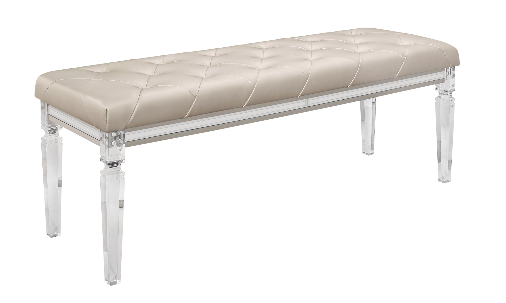 Cross Glam Champagne Bench Champagne Solid Wood Mdf