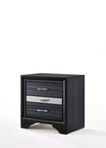 Naima Black Finish Nightstand Black Synthetic Wood