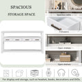 62.2'' Modern Console Table Sofa Table For Living Room With 4 Drawers And 2 Shelves White Solid Wood Mdf
