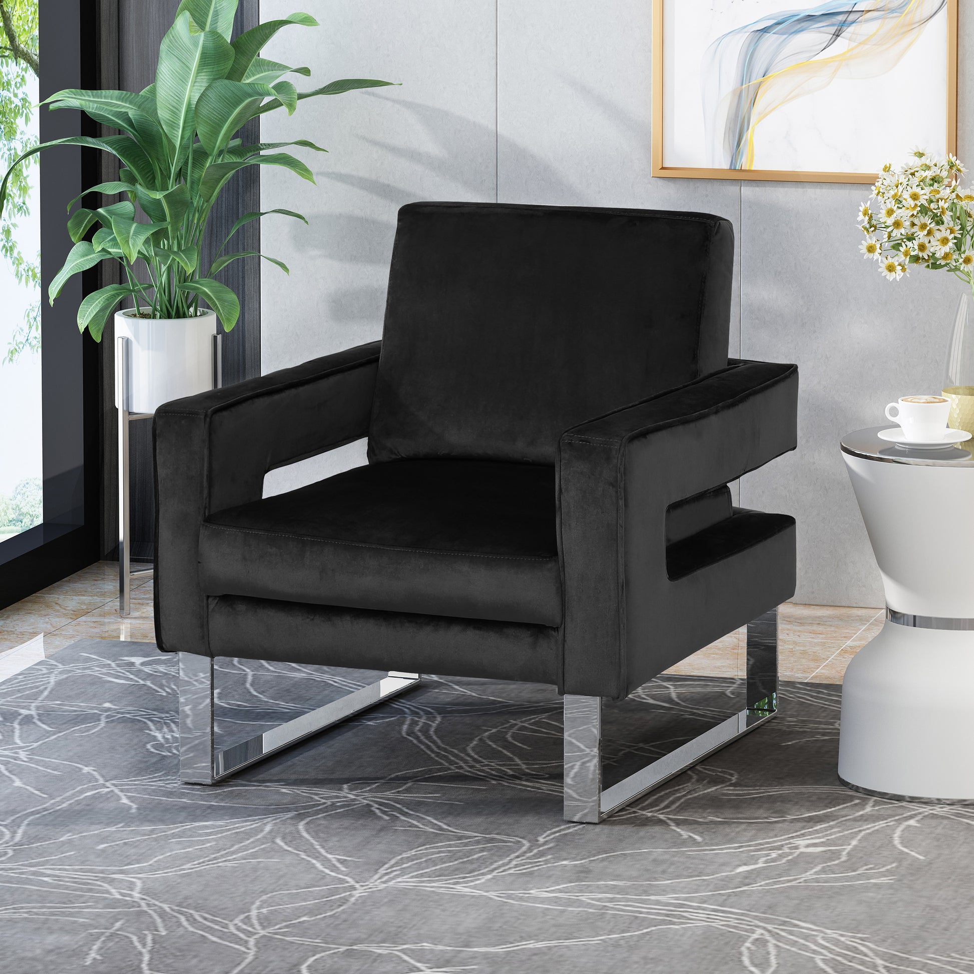 Arm Chair Black Velvet