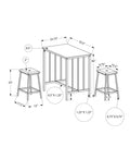 Dining Set, 3Pcs Set, Counter Height, 36