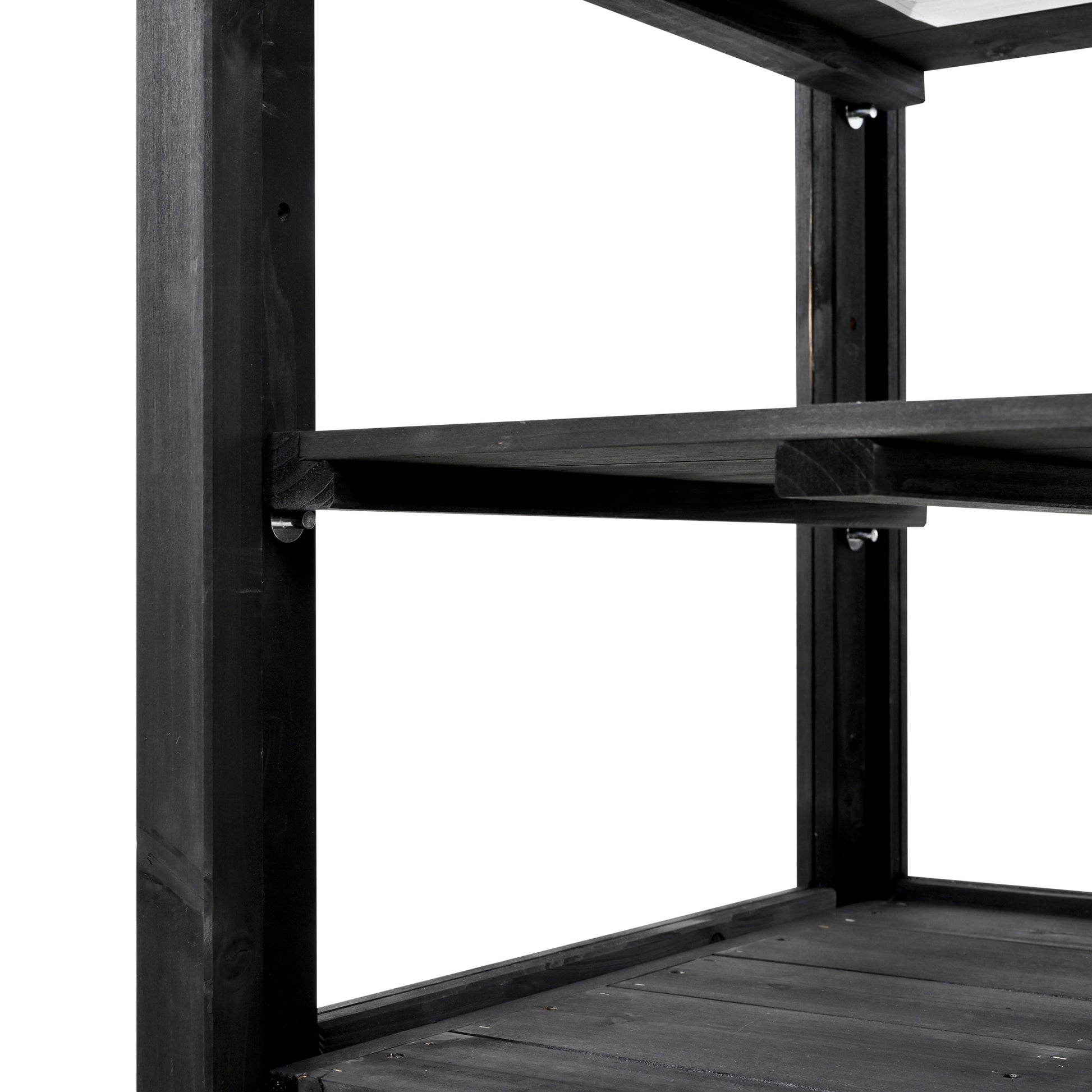 62.4Inch Height Wood Garden Greenhouse Balcony Portable Mini Cold Frame With Movable Storage Box And Adjustable Shelves For Outdoor Indoor Use, Black Black Garden & Outdoor Casual Wood