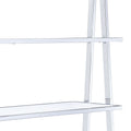 White And Chrome Bookshelf With 6 Shelves 6 White Vertical Wood Metal