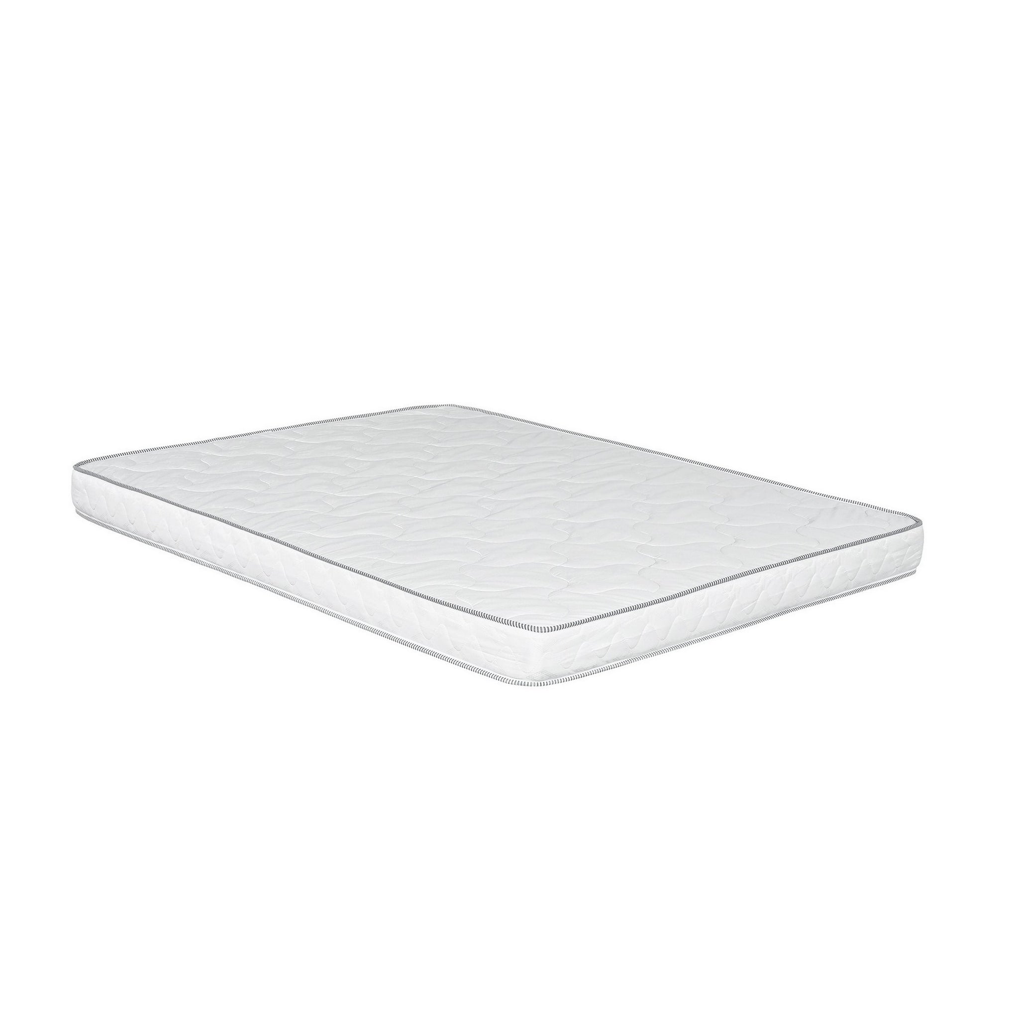 Sofi 6 Inch Twin Size Reversible Mattress, Double Quilting, Pu Foam Core White Fabric Twin