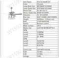 52'' Crystal Ceiling Fan Lamp With Remote Control 3 Speed High, Mid, Low , 5 Reversible Blades For Living Room, Dining Room, Bedroom, Family Room, Chrome ,3Pcs*E26 No Include Bulb Chrome American Traditional,Antique,Classic,Contemporary Plywood Metal