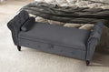 48.3 Inch Storage Bench, Modern Velvet Ottoman, Large Capacity Storage Bench With Armrest, Suitable For Living Room, Bedroom H Gray Armrest Gray Brown Velvet Primary Living Space Black Modern,Sporty Eucalyptus Wood Internal Storage Upholstered Metal &