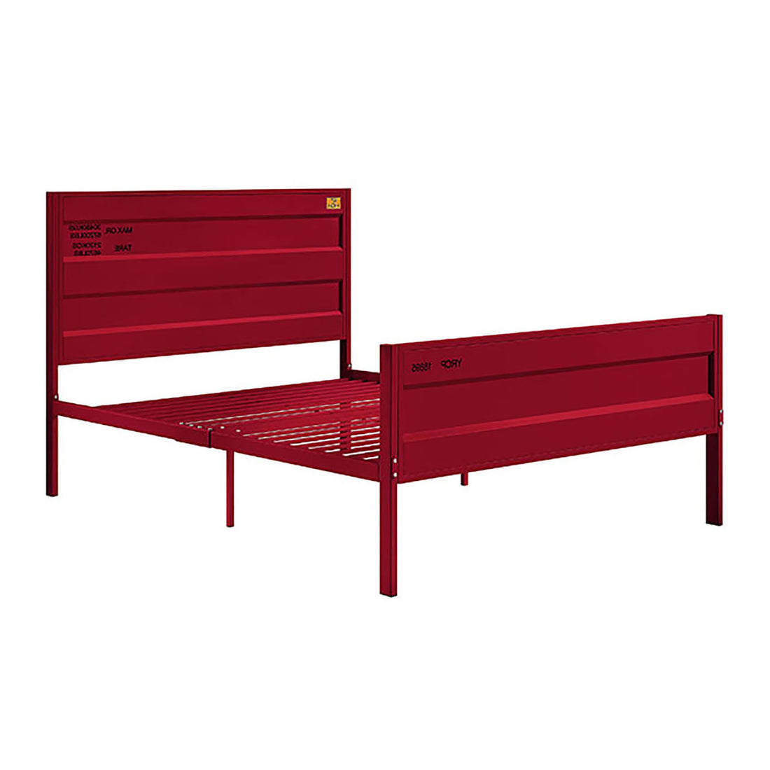 Red Full Platform Bed Box Spring Not Required Full Red Iron Bedroom Contemporary Slat Beds Metal