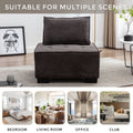 Coolmore Modern Upholstered Chair Leisure Sofa Lazy Sofa Plastic Legs And Pillow Removable Armless Accent Chair For Living Room,Bedroom,Office Black Linen Black Foam Linen