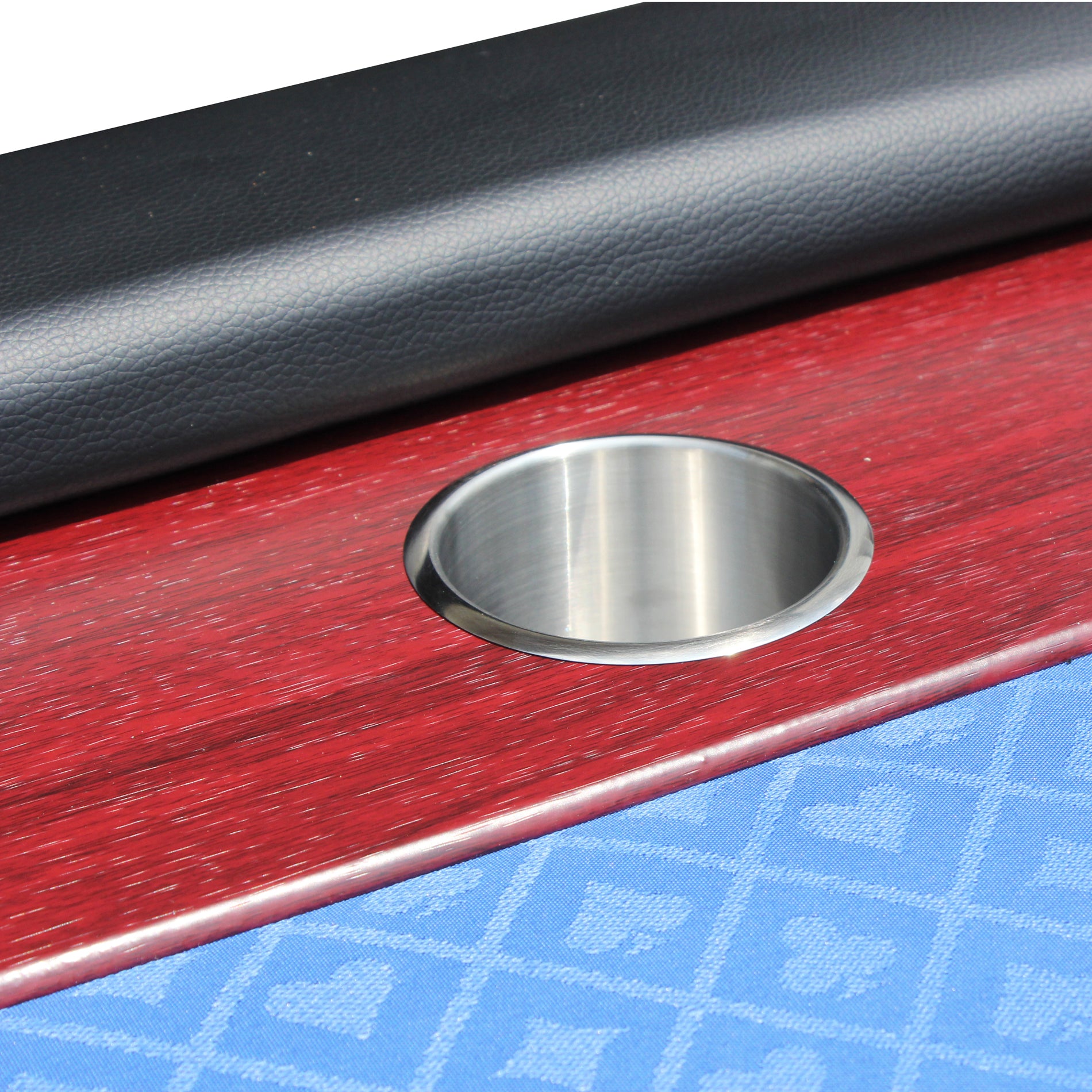 96" Poker Table For 10 Players With Speed Cloth Wooden Texture Racetrack Luna Legs Model 16365 Blue Black Primary Living Space Modern Wood