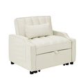 Modern Velvet Armchair Sofa Couch Pull Out Bed,3 In One Convertible For Living Room Sofa Bed,Beige Beige Velvet Cushion Back Medium Soft Medium Duty American Design Pillow Top Arms Foam Velvet 1 Seat