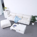 Modular Sectional Sofa Couch, Modern L Shaped Cloud Couch With Reversible Ottoman Convertible Button Tufted Velvet Fabric Couches For Living Room, Diy Combination,Cream Green Velvet 4 Seat