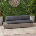 Puerta Left 3 Seater Sofa Black Gray Fabric