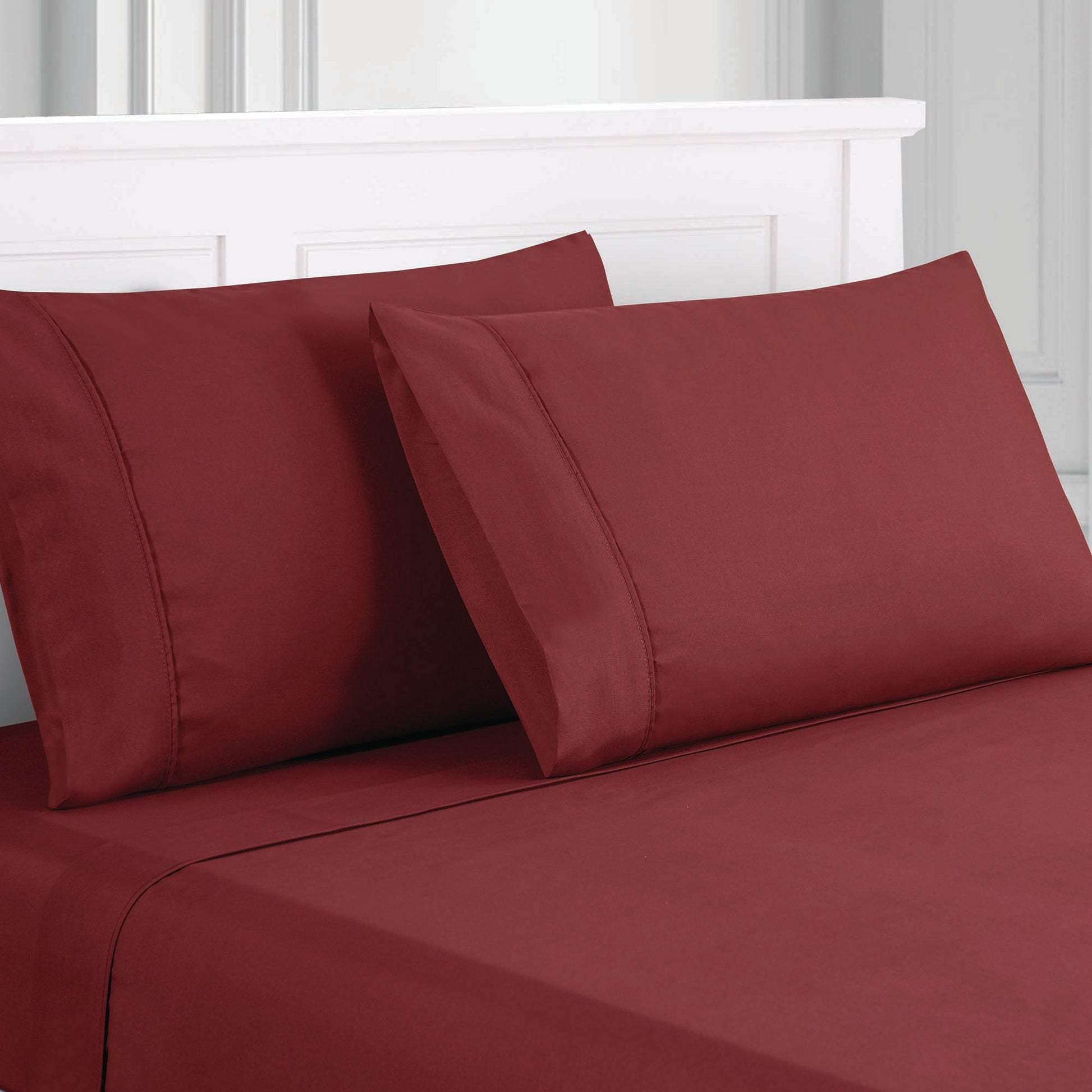 Lanester 4 Piece Deep Pocket Full Size Sheet Set The Urban Port, Red Red Microfiber