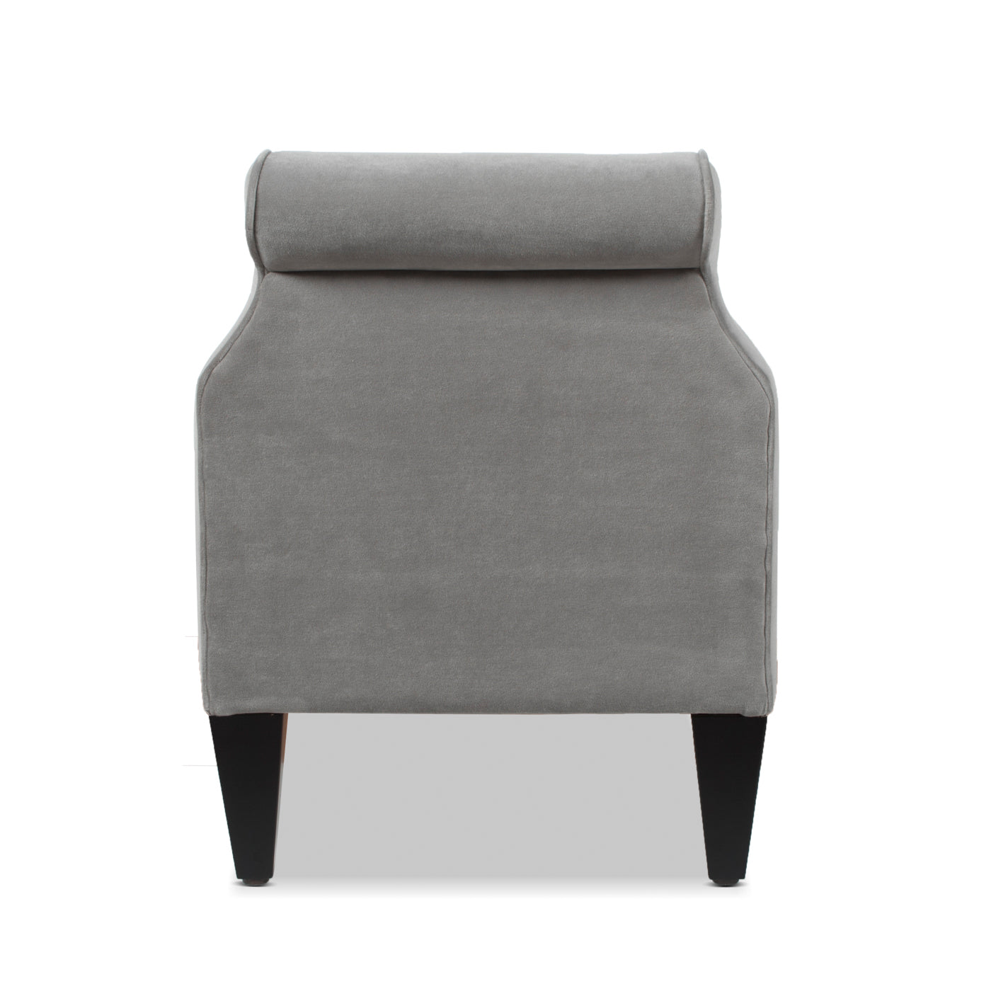 Jacqueline 57.5" Tufted Roll Arm Storage Bench, Opal Grey Velvet Gray Foam Velvet