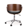 Office Chair Black Dark Walnut Pu