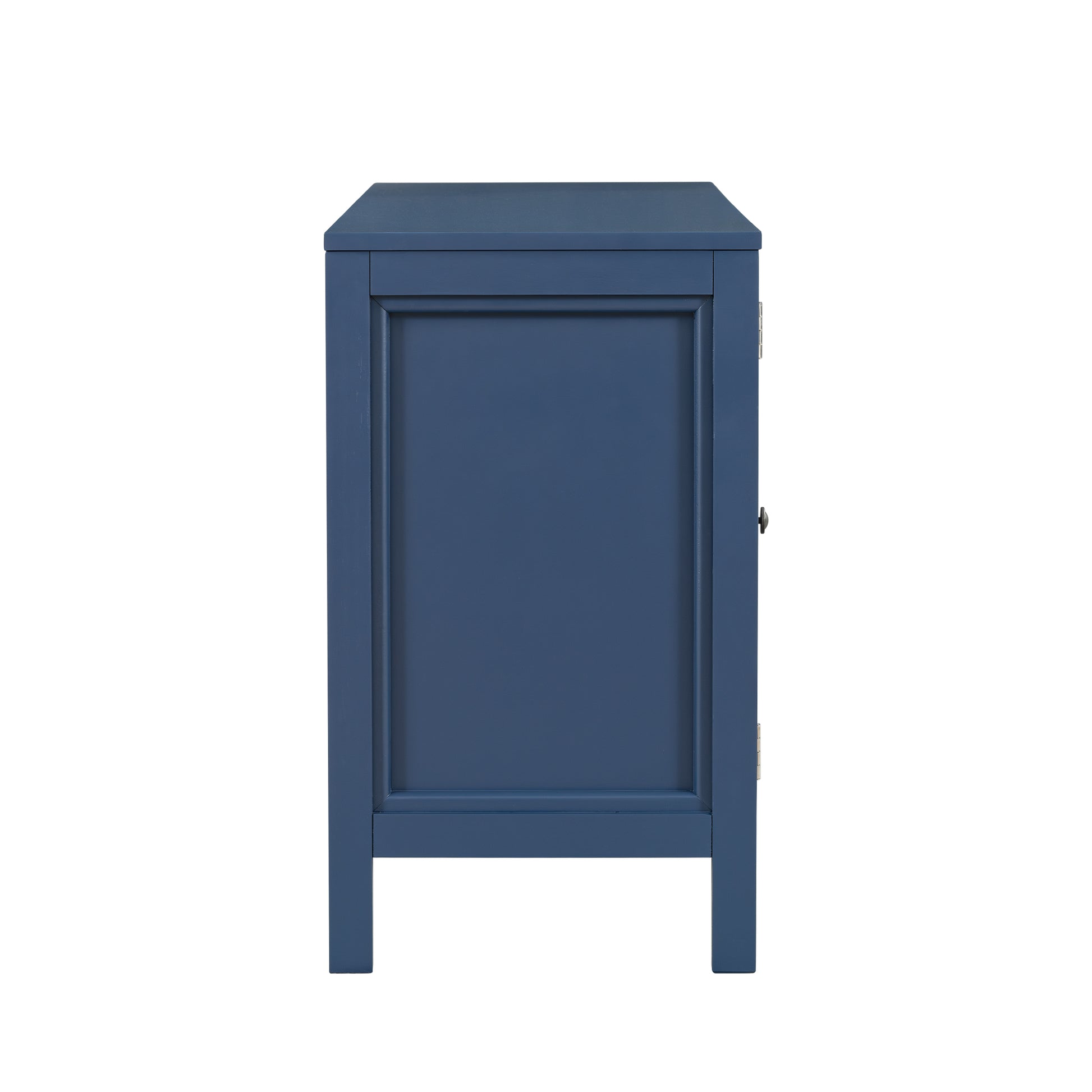 Sideboard With Curved Swirl Patterned Doors And Artistic Three Door Design,Suitable For Living Rooms,Entrance And Study Navy Blue Primary Living Space American Design Mdf