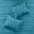 8 Piece Printed Seersucker Comforter And Quilt Set Collection Aqua Full Queen Full Aqua Polyester