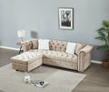 Reversible Sectional Sofa 4 Seater Oversized Convertible L Shaped Couch Velvet Sofa Couch Light Camel Velvet 4 Seat