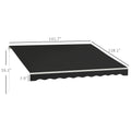 Outsunny 12' X 10' Electric Awning, Retractable Awning, Uv Protection Sun Shade Shelter With Remote Controller And Manual Crank Handle For Deck, Balcony, Yard, Black Black Aluminum