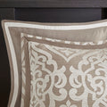 8 Piece Jacquard Comforter Set Tan Ivory Queen Queen Tan Ivory Polyester