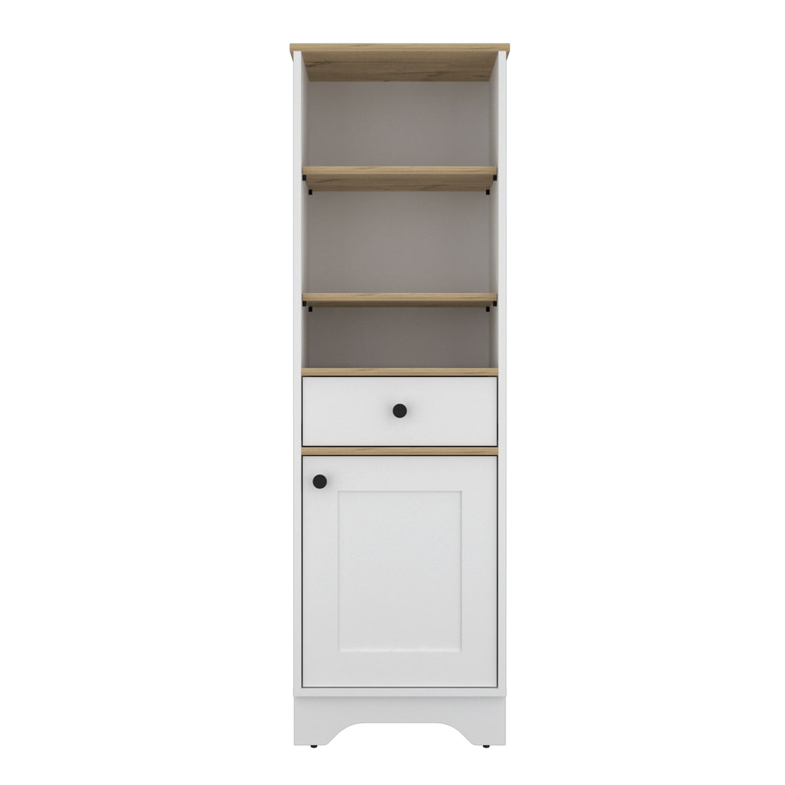 St. Clair Linen Cabinet, Two Interior Shelves, Two Open Shelves Multicolor 4 Bathroom Freestanding Modern Particle Board Engineered Wood